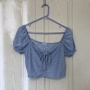 Garage Puff Sleeve Crop Blouse Size L